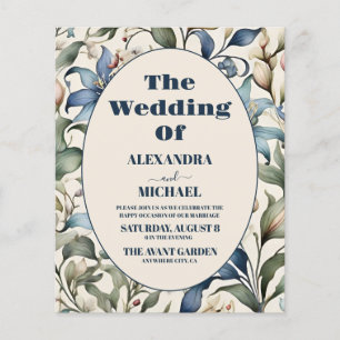 Budget Watercolor Floral William Morris Wedding
