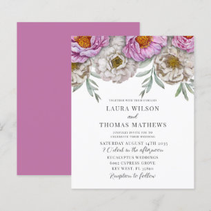 Budget Watercolor Florals Pink & White Wedding