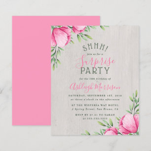 Budget Watercolor Flowers & Wood Surprise Party