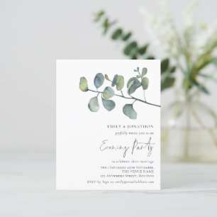 Budget Watercolor Foliage Wedding Evening Party