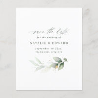 budget Watercolor foliage wedding save the date