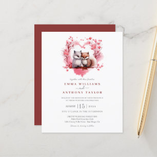 Budget Watercolor Fox Couple Wedding