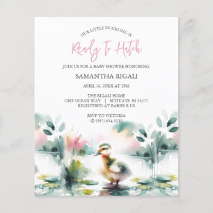 Budget Watercolor Girl Baby Shower Duck Theme