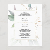 Budget Watercolor Greenery Sage and Gold Wedding