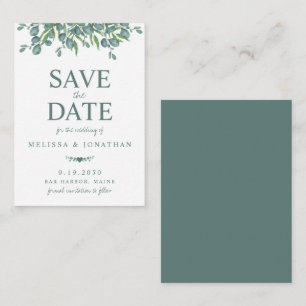 Budget Watercolor Greenery Wedding Save The Date Card