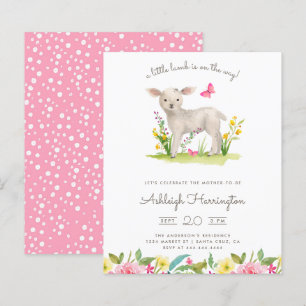 Budget Watercolor Lamb Spring Meadow Baby Shower