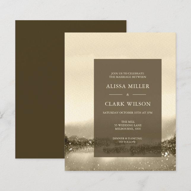 BUDGET Watercolor Landscape Wedding Invitation (Front/Back)