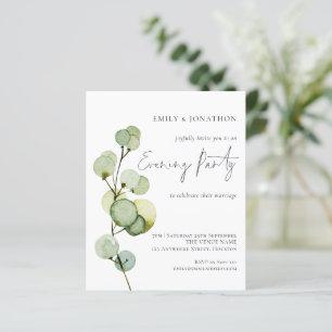 Budget Watercolor Leaves Wedding Evening Party