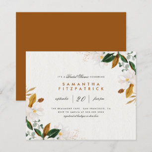Budget Watercolor Magnolia Floral Bridal Shower
