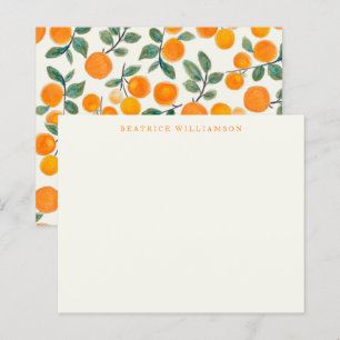 Budget Watercolor Oranges Personalised Stationery
