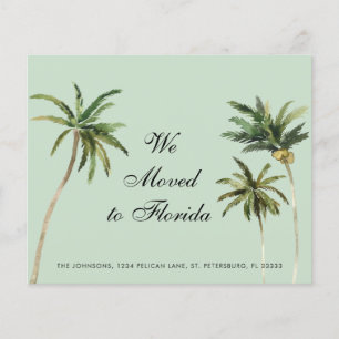 Budget Watercolor Palm Trees Moving Announcement