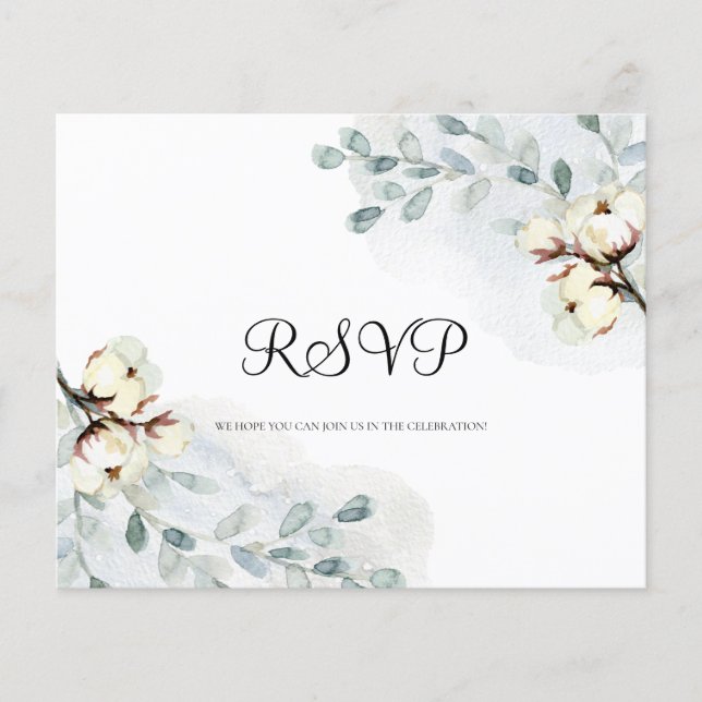 Budget  Watercolor RSVP card. Flyer (Front)