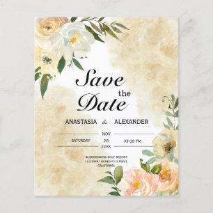 Budget Watercolor Save the Date. Save The Date Flyer