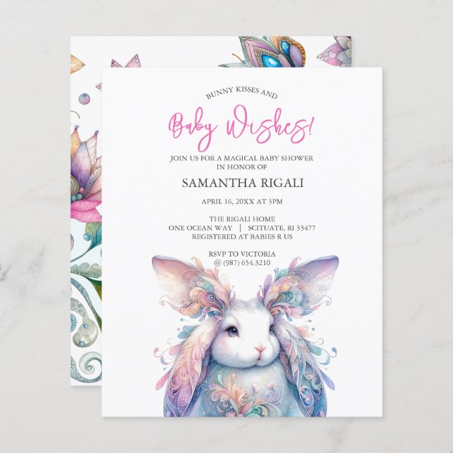 Budget Watercolor Spring Baby Shower (Front/Back)