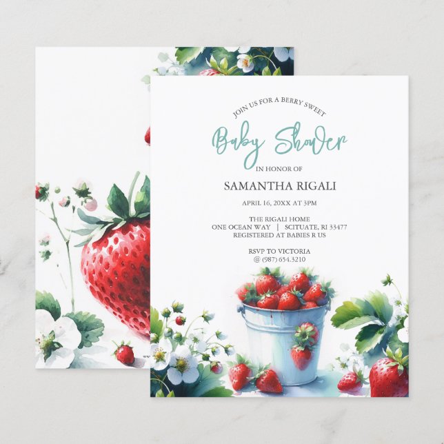 Budget Watercolor Summer Baby Shower (Front/Back)