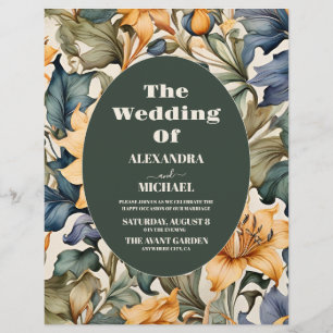 Budget Watercolor Sunflower Botanical Wedding Flyer