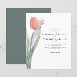Budget Watercolor Tulip Wedding Invitation
