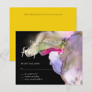 BUDGET Watercolor Wedding Abstract Purple  rsvp