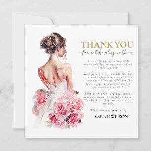 Budget Watercolor Wedding Bridal Shower Thank You  Invitation