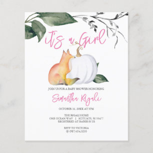 Budget Watercolor Woodland Fall Themed Baby Shower Flyer