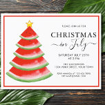 Budget Watermelon Christmas in July Party Invite<br><div class="desc">This Budget Christmas in July Party Invitation is decorated with a red watercolor watermelon tree.
Easily customisable.
Use the Design Tool to change the text size,  style,  or colour.
Because we create our artwork you won't find this exact image from other designers.
Original Watercolor © Michele Davies.</div>