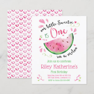Budget Watermelon First Birthday Summer Invitation