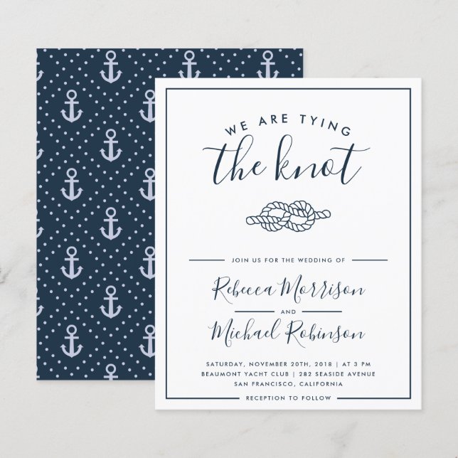 Budget We Are Tying The Knot Nautical Wedding (Front/Back)