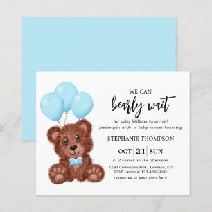 Budget We Can Bearly Wait Baby Shower Invitation