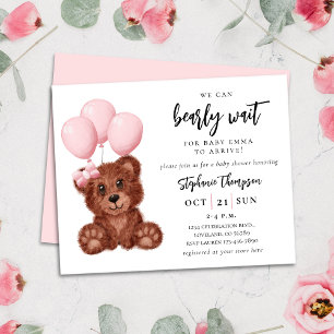Budget We Can Bearly Wait Baby Shower Invitation