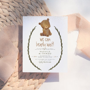Budget We Can Bearly Wait Bear & Gold Baby Shower