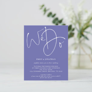 Budget We Do Blue QR Wedding Invite