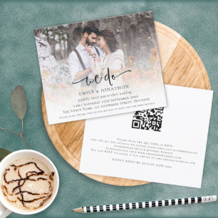 Budget We Do Photo Overlay QR Code Wedding Invite