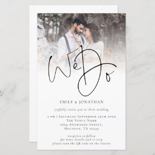 Budget We Do Photo QR Code Script Wedding Invite