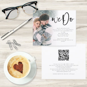 Budget We Do Script Photo QR Code Wedding Invite
