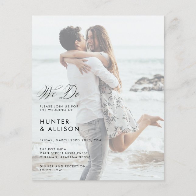 BUDGET We Do Wedding Photo Invitation Flyer (Front)