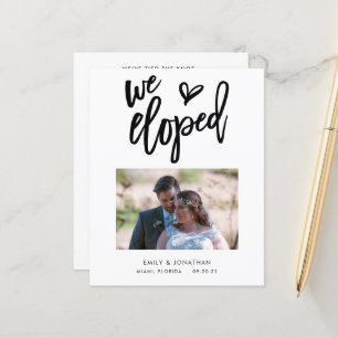 Budget We Eloped Announcement Photo Invitation