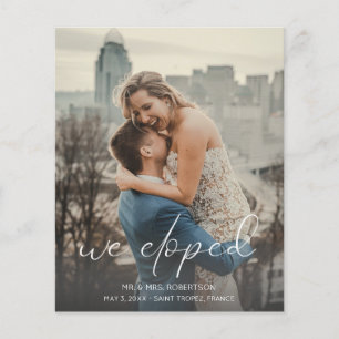 Budget We Eloped Photo Calli Wedding Announcement Flyer