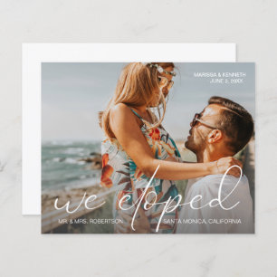 Budget We Eloped Photo Landsc Wedding Announcement