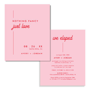 Budget We Eloped Retro Elopement Wedding Invite