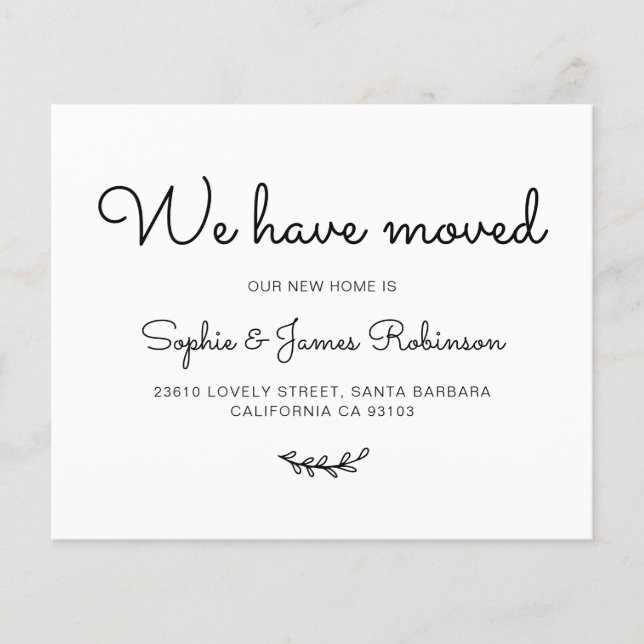 Budget We Have Moved New Home Moving Announcement (Front)