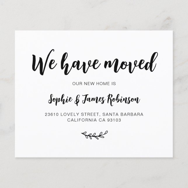 Budget We Have Moved New Home Moving Announcement (Front)