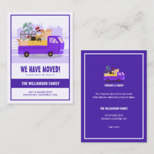 Budget We’ve Moved Purple Truck On The Road Moving Card