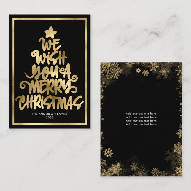 Budget We Wish You A Merry Christmas Black Fun Card (Front/Back)