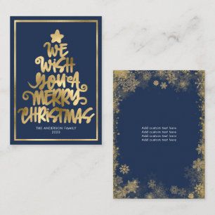 Budget We Wish You A Merry Christmas Navy Blue Fun Card