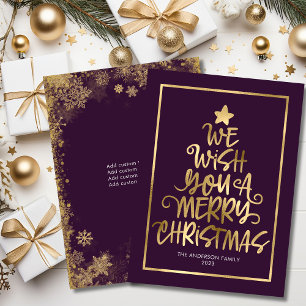 Budget We Wish You A Merry Christmas Purple Fun Card