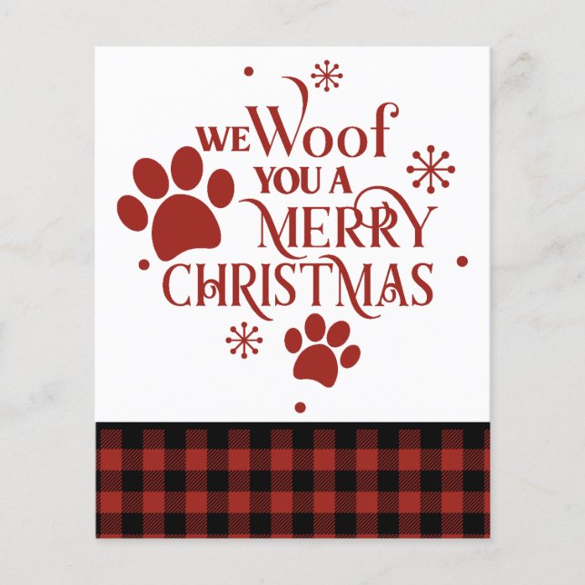 BUDGET We Woof you a Merry Christmas Dog Card (Front)