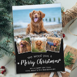 Budget We Woof You Merry Christmas Dog Pet Photo Card<br><div class="desc">We Woof You A Merry Christmas! Send cute and fun holiday greetings with this super cute personalised custom pet photo holiday card. Merry Christmas wishes from the dog with cute paw prints in a fun modern photo collage design. Add your dog's photos or family photos with the dog, and personalise...</div>