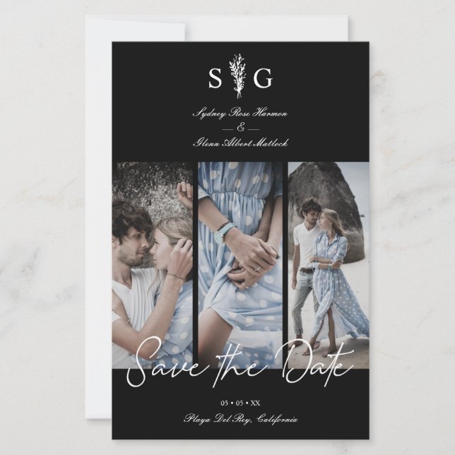 Budget Wedding 3 Photos Collage Engagement Session (Front)