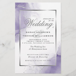Budget Wedding Amethyst Purple Silver Abstract