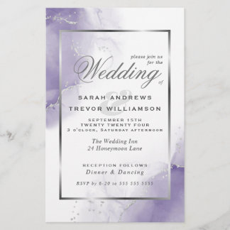 Budget Wedding Amethyst Purple Silver Abstract